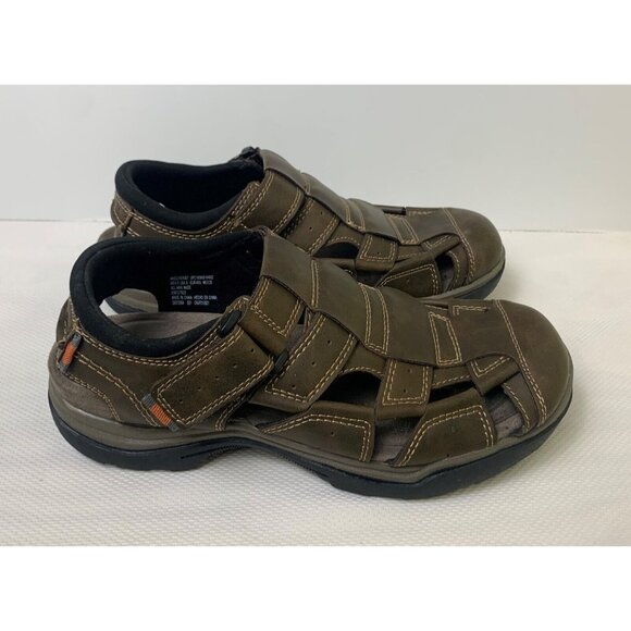Earth Spirit Mens Brown Fisherman Sandals Gelron Cushion Adjustable Straps Sz 8 - Picture 1 of 10
